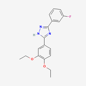 molecular formula C18H18FN3O2 B11794717 5-(3,4-Diethoxyphenyl)-3-(3-fluorophenyl)-1H-1,2,4-triazole 