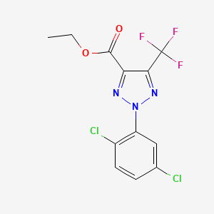 molecular formula C12H8Cl2F3N3O2 B11794724 Ethyl 2-(2,5-dichlorophenyl)-5-(trifluoromethyl)-2H-1,2,3-triazole-4-carboxylate 