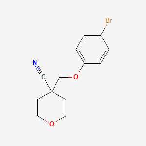 molecular formula C13H14BrNO2 B11794725 4-((4-Bromophenoxy)methyl)tetrahydro-2H-pyran-4-carbonitrile 