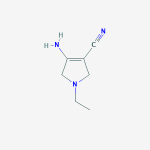 molecular formula C7H11N3 B11794741 4-Amino-1-ethyl-2,5-dihydro-1H-pyrrole-3-carbonitrile 