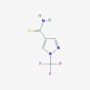 molecular formula C5H4F3N3S B11794770 1-(Trifluoromethyl)-1H-pyrazole-4-carbothioamide 