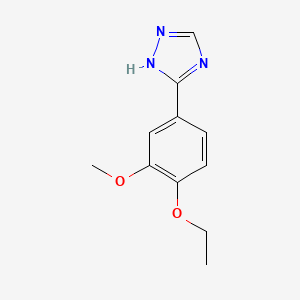 molecular formula C11H13N3O2 B11794811 3-(4-Ethoxy-3-methoxyphenyl)-1H-1,2,4-triazole 