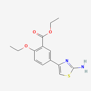 molecular formula C14H16N2O3S B11794859 Ethyl 5-(2-aminothiazol-4-yl)-2-ethoxybenzoate 