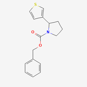 molecular formula C16H17NO2S B11794966 Benzyl 2-(thiophen-3-yl)pyrrolidine-1-carboxylate 