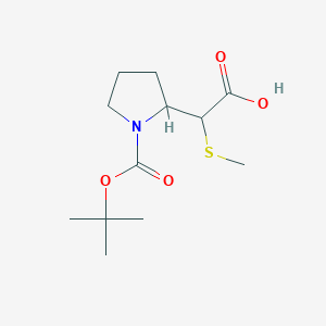 molecular formula C12H21NO4S B11794988 2-(1-(tert-Butoxycarbonyl)pyrrolidin-2-yl)-2-(methylthio)acetic acid 