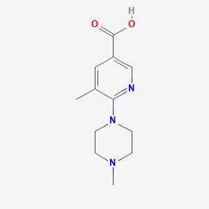molecular formula C12H17N3O2 B11795033 5-Methyl-6-(4-methylpiperazin-1-yl)nicotinic acid 