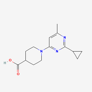 molecular formula C14H19N3O2 B11795053 1-(2-Cyclopropyl-6-methylpyrimidin-4-yl)piperidine-4-carboxylic acid 
