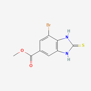 molecular formula C9H7BrN2O2S B11795123 Methyl 7-bromo-2-mercapto-1H-benzo[d]imidazole-5-carboxylate 