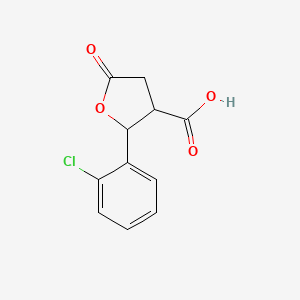 molecular formula C11H9ClO4 B11795174 2-(2-Chlorophenyl)-5-oxotetrahydrofuran-3-carboxylic acid 