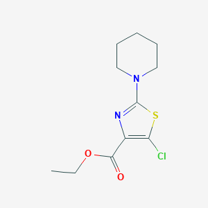 molecular formula C11H15ClN2O2S B11795197 Ethyl 5-chloro-2-(piperidin-1-yl)thiazole-4-carboxylate 