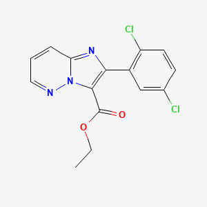 molecular formula C15H11Cl2N3O2 B11795203 Ethyl 2-(2,5-dichlorophenyl)imidazo[1,2-B]pyridazine-3-carboxylate 