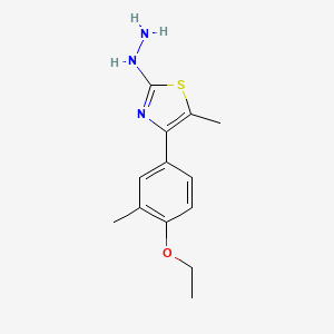 molecular formula C13H17N3OS B11795216 4-(4-Ethoxy-3-methylphenyl)-2-hydrazinyl-5-methylthiazole 