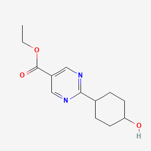 molecular formula C13H18N2O3 B11795265 Ethyl 2-(4-hydroxycyclohexyl)pyrimidine-5-carboxylate CAS No. 1447607-50-2