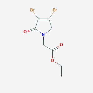 molecular formula C8H9Br2NO3 B11795268 Ethyl 2-(3,4-dibromo-2-oxo-2,5-dihydro-1H-pyrrol-1-yl)acetate 