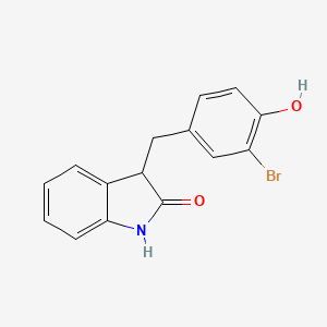 molecular formula C15H12BrNO2 B11795282 3-(3-Bromo-4-hydroxybenzyl)indolin-2-one 