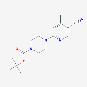 molecular formula C16H22N4O2 B11795316 tert-Butyl 4-(5-cyano-4-methylpyridin-2-yl)piperazine-1-carboxylate 