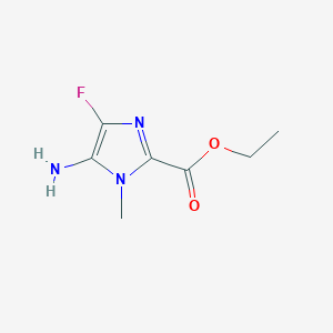 molecular formula C7H10FN3O2 B11795317 Ethyl 5-amino-4-fluoro-1-methyl-1H-imidazole-2-carboxylate 