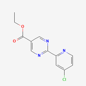 molecular formula C12H10ClN3O2 B11795341 Ethyl 2-(4-chloropyridin-2-YL)pyrimidine-5-carboxylate 