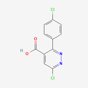 molecular formula C11H6Cl2N2O2 B11795353 6-Chloro-3-(4-chlorophenyl)pyridazine-4-carboxylic acid 