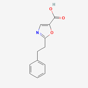 molecular formula C12H11NO3 B11795372 2-Phenethyloxazole-5-carboxylic acid 