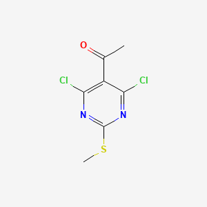 molecular formula C7H6Cl2N2OS B11795380 1-(4,6-Dichloro-2-(methylthio)pyrimidin-5-yl)ethanone 