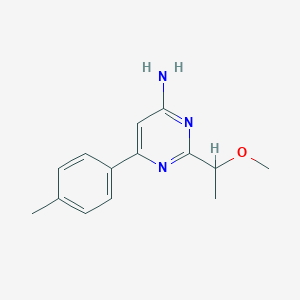 molecular formula C14H17N3O B11795408 2-(1-Methoxyethyl)-6-(p-tolyl)pyrimidin-4-amine CAS No. 1710293-52-9