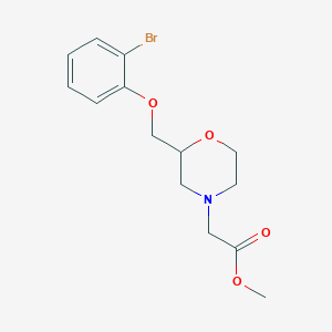 molecular formula C14H18BrNO4 B11795442 Methyl 2-(2-((2-bromophenoxy)methyl)morpholino)acetate 