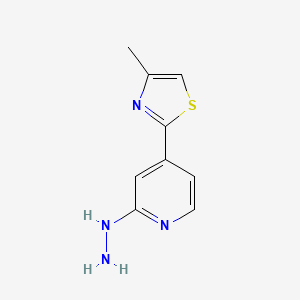 molecular formula C9H10N4S B11795455 2-(2-Hydrazinylpyridin-4-yl)-4-methylthiazole 