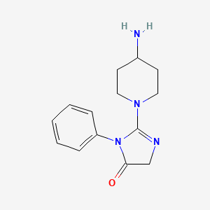 molecular formula C14H18N4O B11795471 2-(4-Aminopiperidin-1-yl)-1-phenyl-1H-imidazol-5(4H)-one 