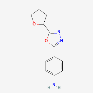 molecular formula C12H13N3O2 B11795475 4-(5-(Tetrahydrofuran-2-yl)-1,3,4-oxadiazol-2-yl)aniline 