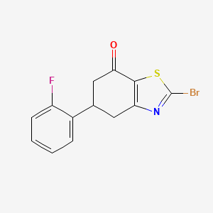 molecular formula C13H9BrFNOS B11795507 2-Bromo-5-(2-fluorophenyl)-5,6-dihydrobenzo[d]thiazol-7(4H)-one 