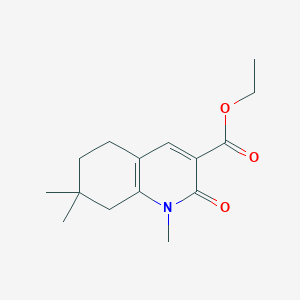 molecular formula C15H21NO3 B11795574 Ethyl 1,7,7-trimethyl-2-oxo-1,2,5,6,7,8-hexahydroquinoline-3-carboxylate 