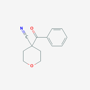 molecular formula C13H13NO2 B11795628 4-Benzoyltetrahydro-2H-pyran-4-carbonitrile 