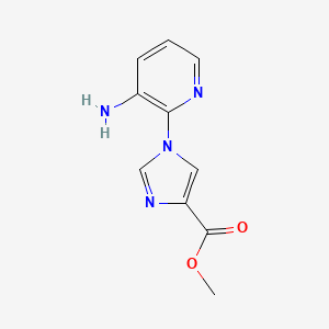 molecular formula C10H10N4O2 B11795731 Methyl 1-(3-aminopyridin-2-yl)-1H-imidazole-4-carboxylate 