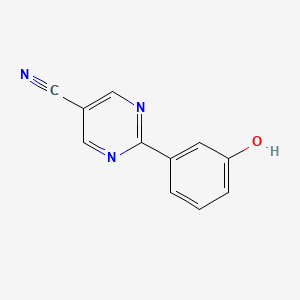 molecular formula C11H7N3O B11795743 2-(3-Hydroxyphenyl)pyrimidine-5-carbonitrile CAS No. 1447606-39-4