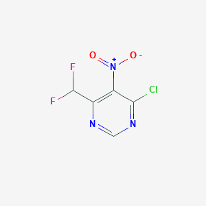molecular formula C5H2ClF2N3O2 B11795751 4-Chloro-6-(difluoromethyl)-5-nitropyrimidine 
