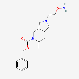 molecular formula C18H29N3O3 B11795768 Benzyl ((1-(2-(aminooxy)ethyl)pyrrolidin-3-yl)methyl)(isopropyl)carbamate 
