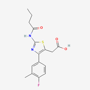 molecular formula C16H17FN2O3S B11795779 2-(2-Butyramido-4-(4-fluoro-3-methylphenyl)thiazol-5-yl)acetic acid 