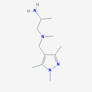 molecular formula C11H22N4 B11795850 N1-Methyl-N1-((1,3,5-trimethyl-1H-pyrazol-4-yl)methyl)propane-1,2-diamine 