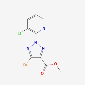 molecular formula C9H6BrClN4O2 B11795873 Methyl 5-bromo-2-(3-chloropyridin-2-yl)-2H-1,2,3-triazole-4-carboxylate 