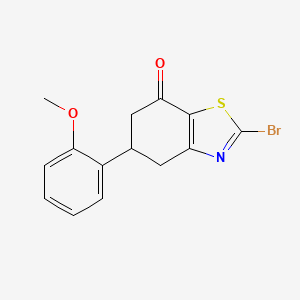 molecular formula C14H12BrNO2S B11795917 2-Bromo-5-(2-methoxyphenyl)-5,6-dihydrobenzo[d]thiazol-7(4H)-one 