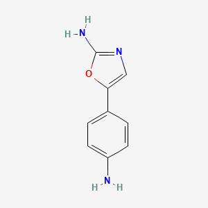 molecular formula C9H9N3O B11795921 5-(4-Aminophenyl)oxazol-2-amine CAS No. 13576-58-4