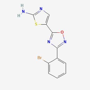 molecular formula C11H7BrN4OS B11795964 5-(3-(2-Bromophenyl)-1,2,4-oxadiazol-5-yl)thiazol-2-amine 