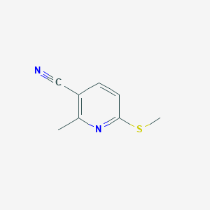molecular formula C8H8N2S B11795975 2-Methyl-6-(methylthio)nicotinonitrile 
