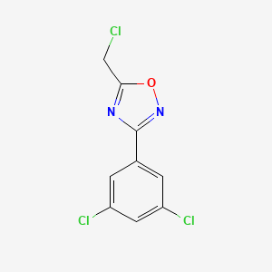 molecular formula C9H5Cl3N2O B11795978 5-(Chloromethyl)-3-(3,5-dichlorophenyl)-1,2,4-oxadiazole 
