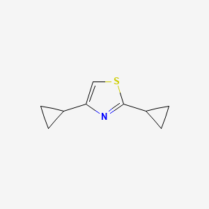 molecular formula C9H11NS B11796026 2,4-Dicyclopropylthiazole 