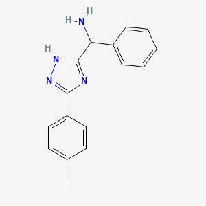 molecular formula C16H16N4 B11796032 Phenyl(5-(p-tolyl)-1H-1,2,4-triazol-3-yl)methanamine 