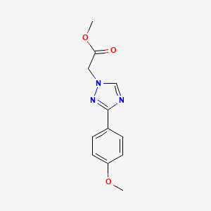 molecular formula C12H13N3O3 B11796036 Methyl 2-(3-(4-methoxyphenyl)-1H-1,2,4-triazol-1-yl)acetate 