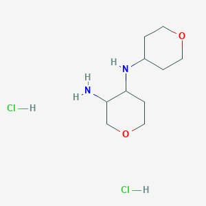 molecular formula C10H22Cl2N2O2 B11796067 N4-(Tetrahydro-2H-pyran-4-yl)tetrahydro-2H-pyran-3,4-diamine dihydrochloride 