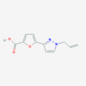 molecular formula C11H10N2O3 B11796206 5-(1-Allyl-1H-pyrazol-3-yl)furan-2-carboxylic acid 